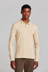 Camisa Polo Manga Longa Piquet Slim Fit - Marrom