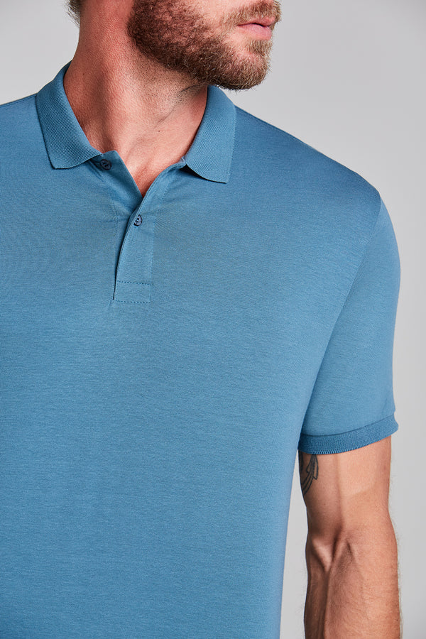 Camisa Polo Malha Comfort - Azul