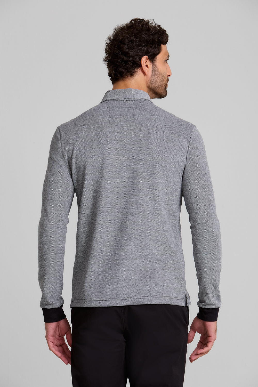 Camisa Polo Manga Longa Piquet Slim Fit