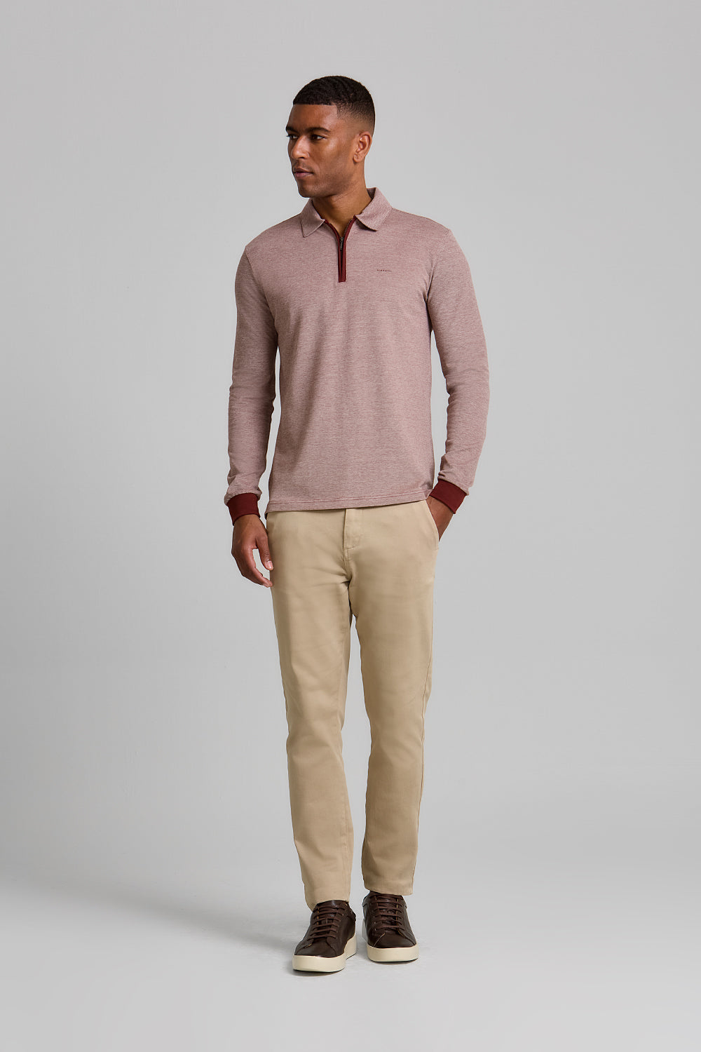 Camisa Polo Manga Longa Piquet Slim Fit