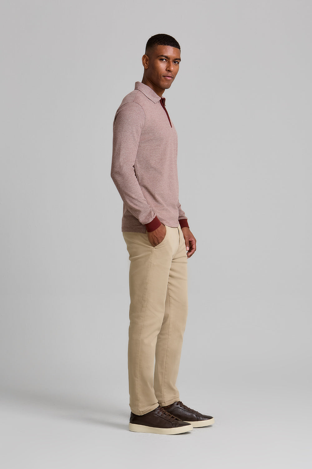 Camisa Polo Manga Longa Piquet Slim Fit