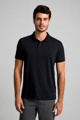 Camisa Polo Malha Slim Fit - Preto