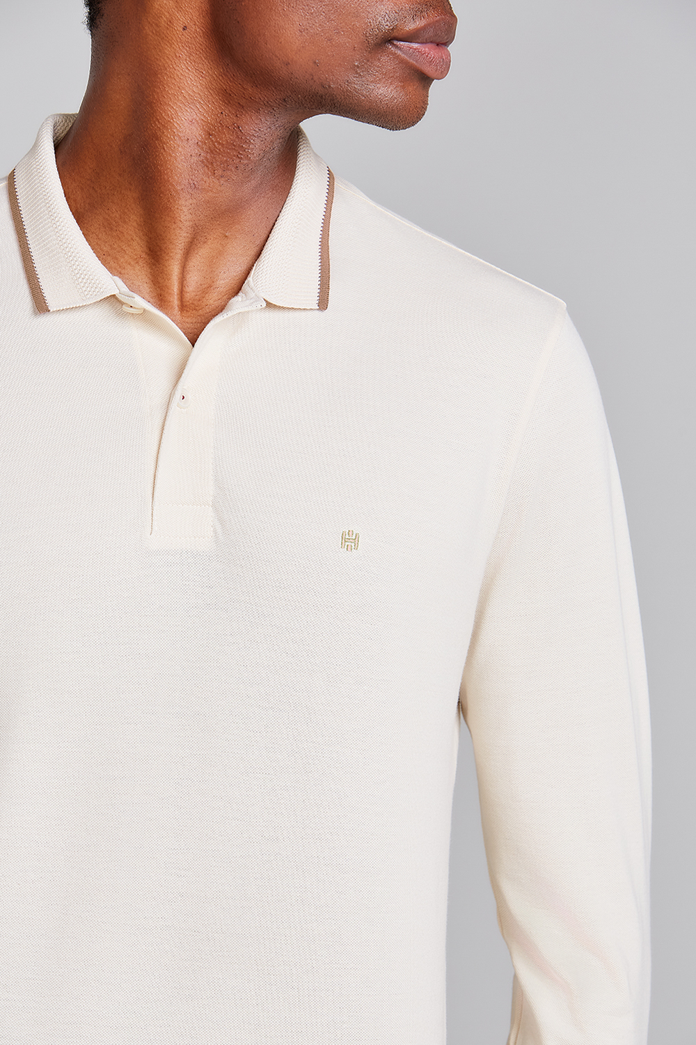 Camisa Polo Manga Longa Piquet Slim Fit