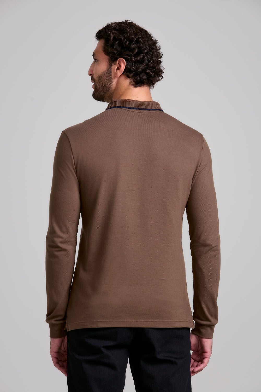 Camisa Polo Manga Longa Piquet Slim Fit