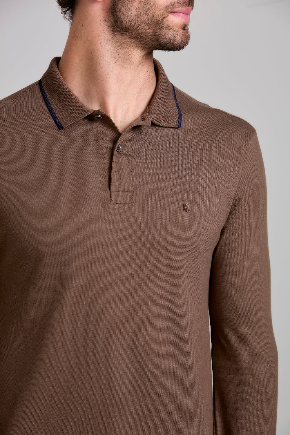 Camisa Polo Manga Longa Piquet Slim Fit