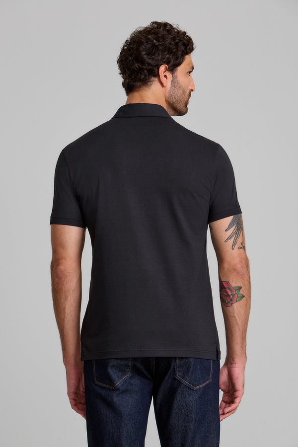 Camisa Polo Malha Premium Slim Fit - Azul Noturno