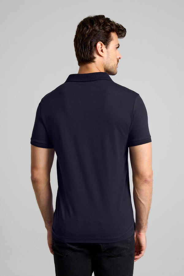 Camisa Polo Malha Premium Slim Fit - Preto