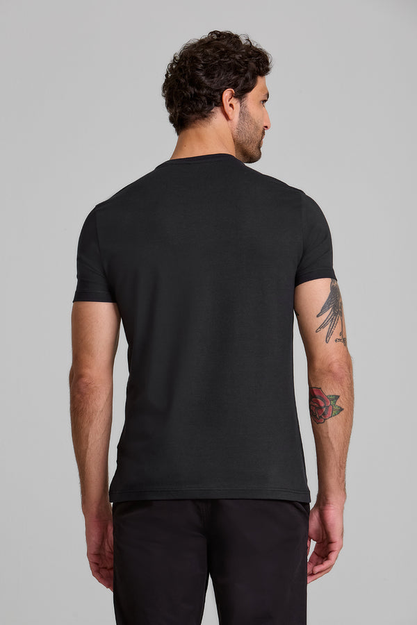 Camiseta Malha Premium Slim Fit - Azul Noturno