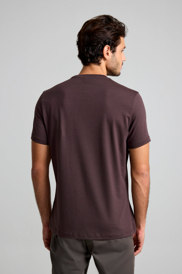 Camiseta Malha Premium Slim Fit - Marrom