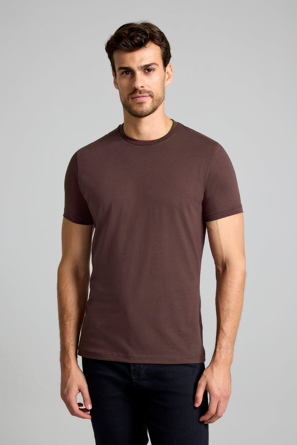 Camiseta Malha Premium Slim Fit - Vinho Escuro 2310