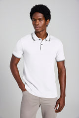Polo Manga Curta Piquet Básica Slim Fit - Branco
