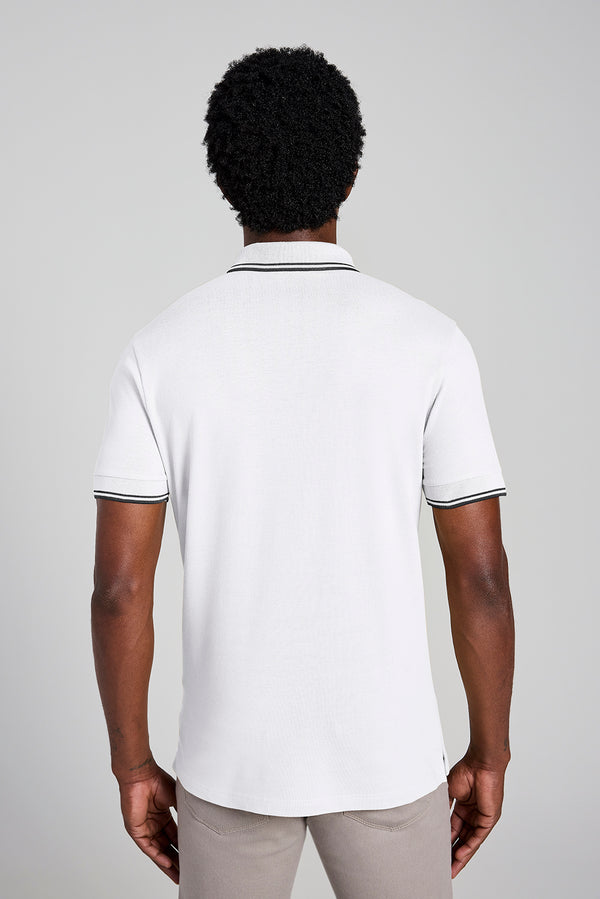 Polo Manga Curta Piquet Básica Slim Fit - Branco