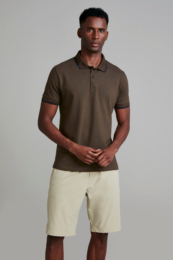 Polo Manga Curta Piquet Básica Slim Fit - Verde