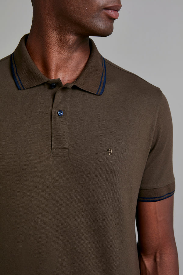 Polo Manga Curta Piquet Básica Slim Fit - Verde