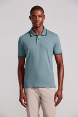Polo Manga Curta Piquet Básica Slim Fit - Verde Cedro