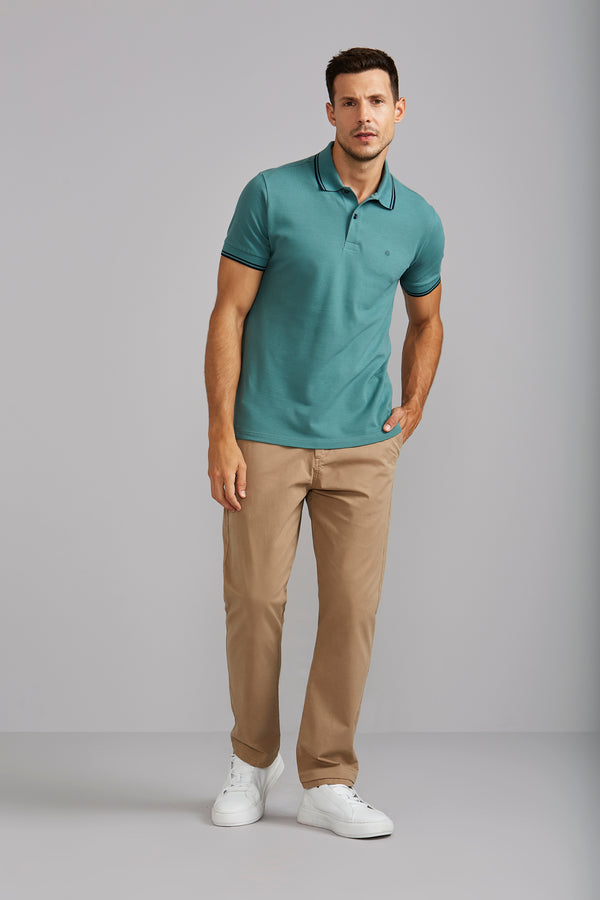 Camisa Polo Básica Piquet Premium Slim Fit - Verde