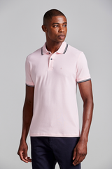 Polo Manga Curta Piquet Básica Slim Fit - Rosa