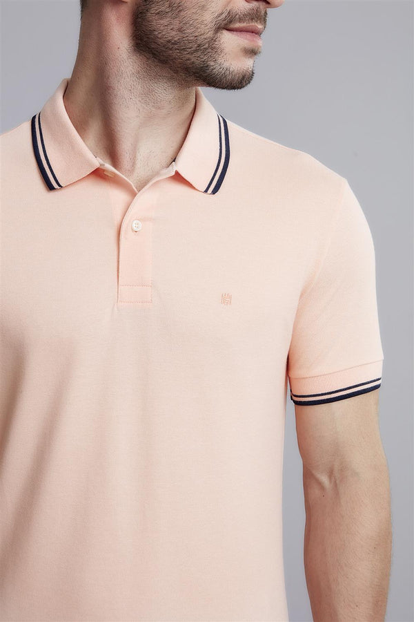 Polo Manga Curta Piquet Básica Slim Fit - Laranja