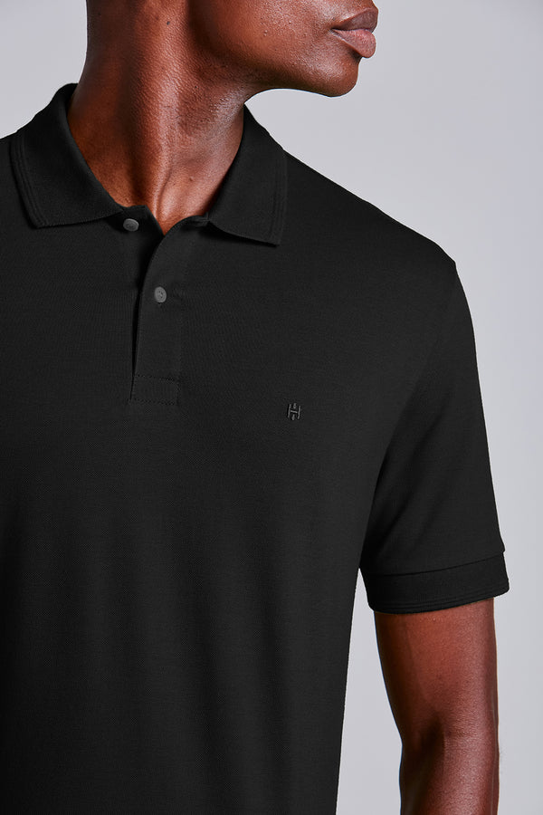 Polo Manga Curta Comfort Piquet - Preto