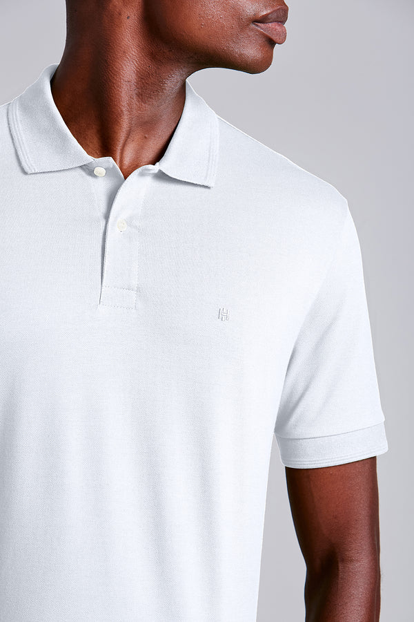 Polo Manga Curta Comfort Piquet - Branco