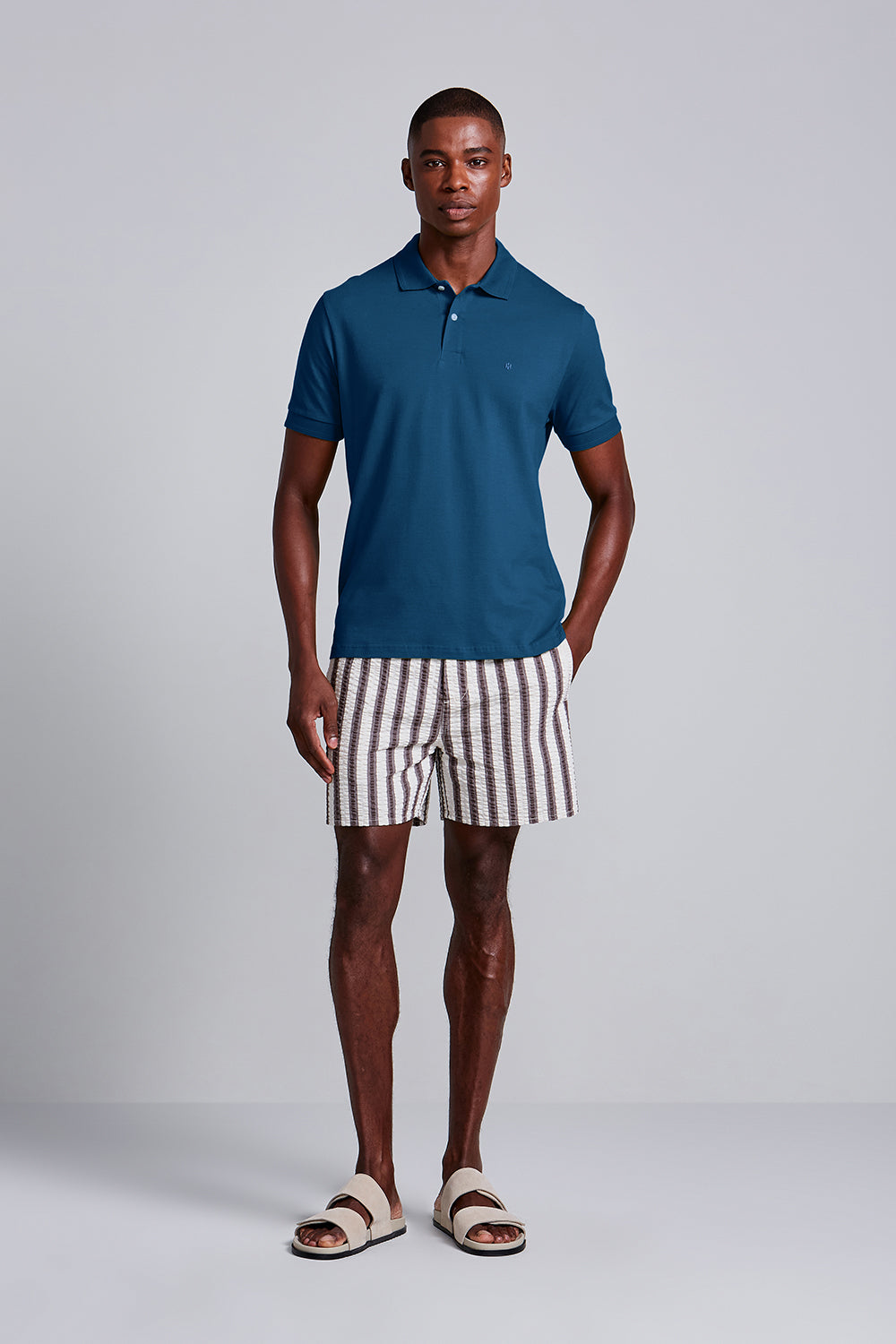 Polo Manga Curta Comfort Piquet - Azul Noturno – Highstil