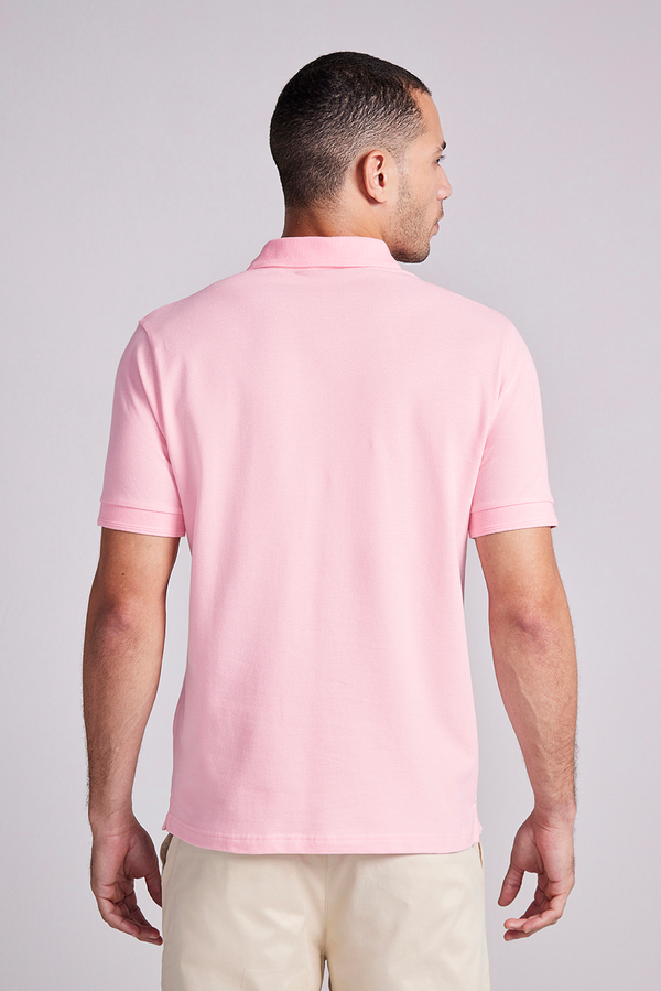 Polo Manga Curta Comfort Piquet - Rosa