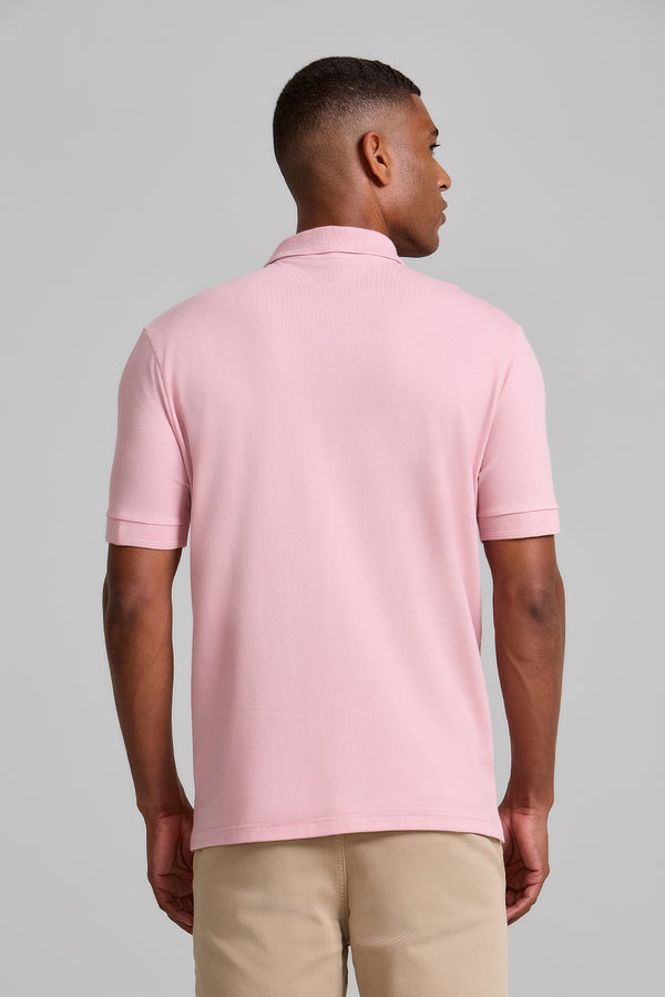 Polo Manga Curta Comfort Piquet - Rosa
