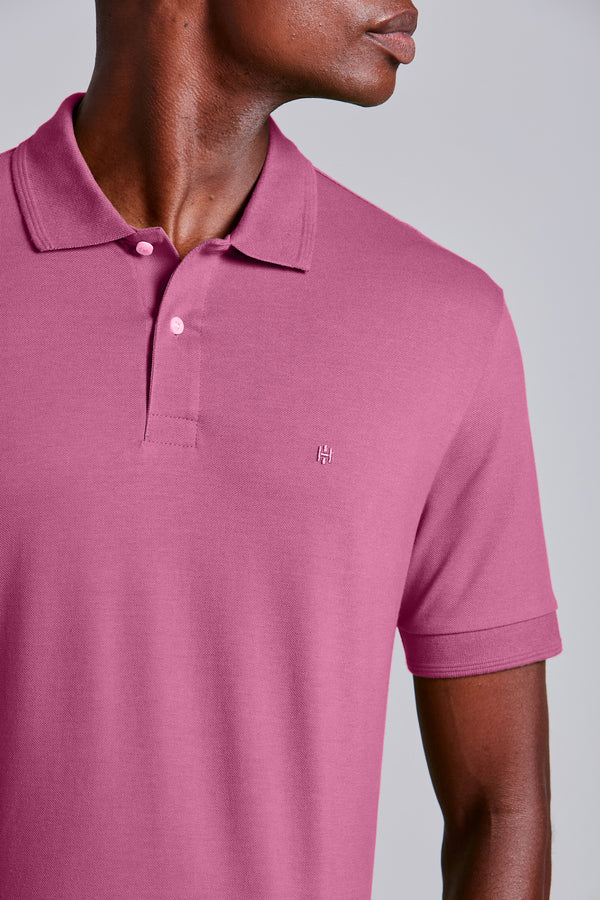 Polo Manga Curta Comfort Piquet - Rosa