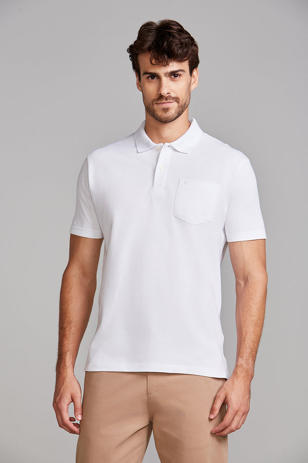 Camisa Polo Básica com Bolso Piquet Premium Comfort
Camisa Polo Básica com Bolso Piquet Premium Comfort
 - Branco