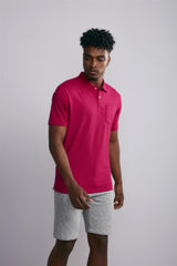 Polo Manga Curta com Bolso Comfort Piquet - Rosa