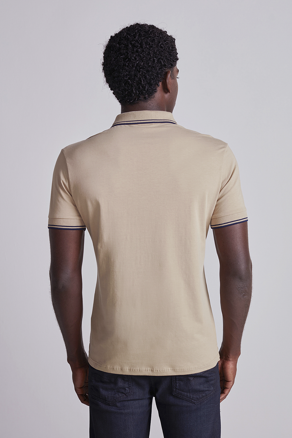 Polo Manga Curta Malha Básica Slim Fit