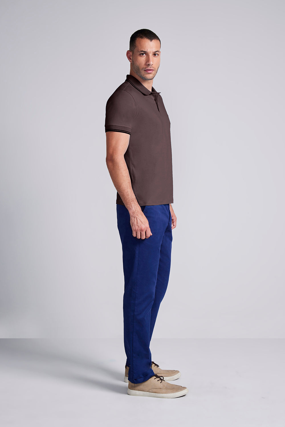 Polo Manga Curta Malha Básica Slim Fit