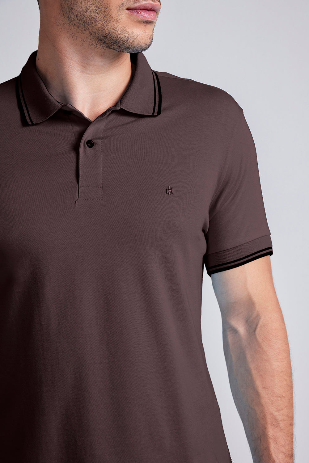 Polo Manga Curta Malha Básica Slim Fit