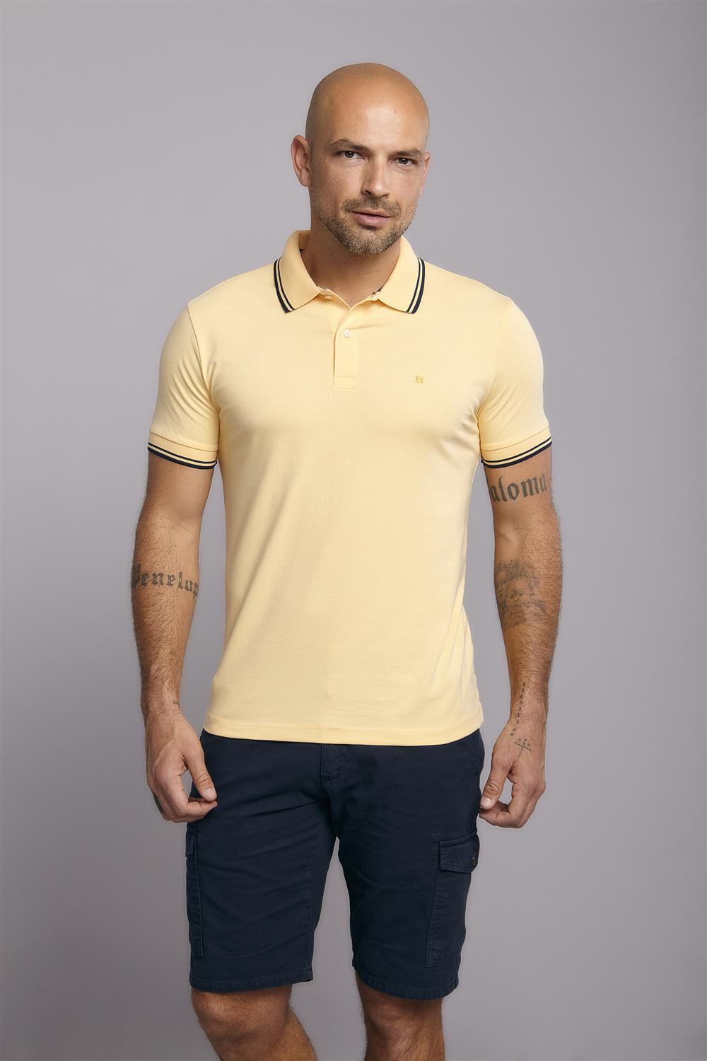 Polo Manga Curta Malha Básica Slim Fit