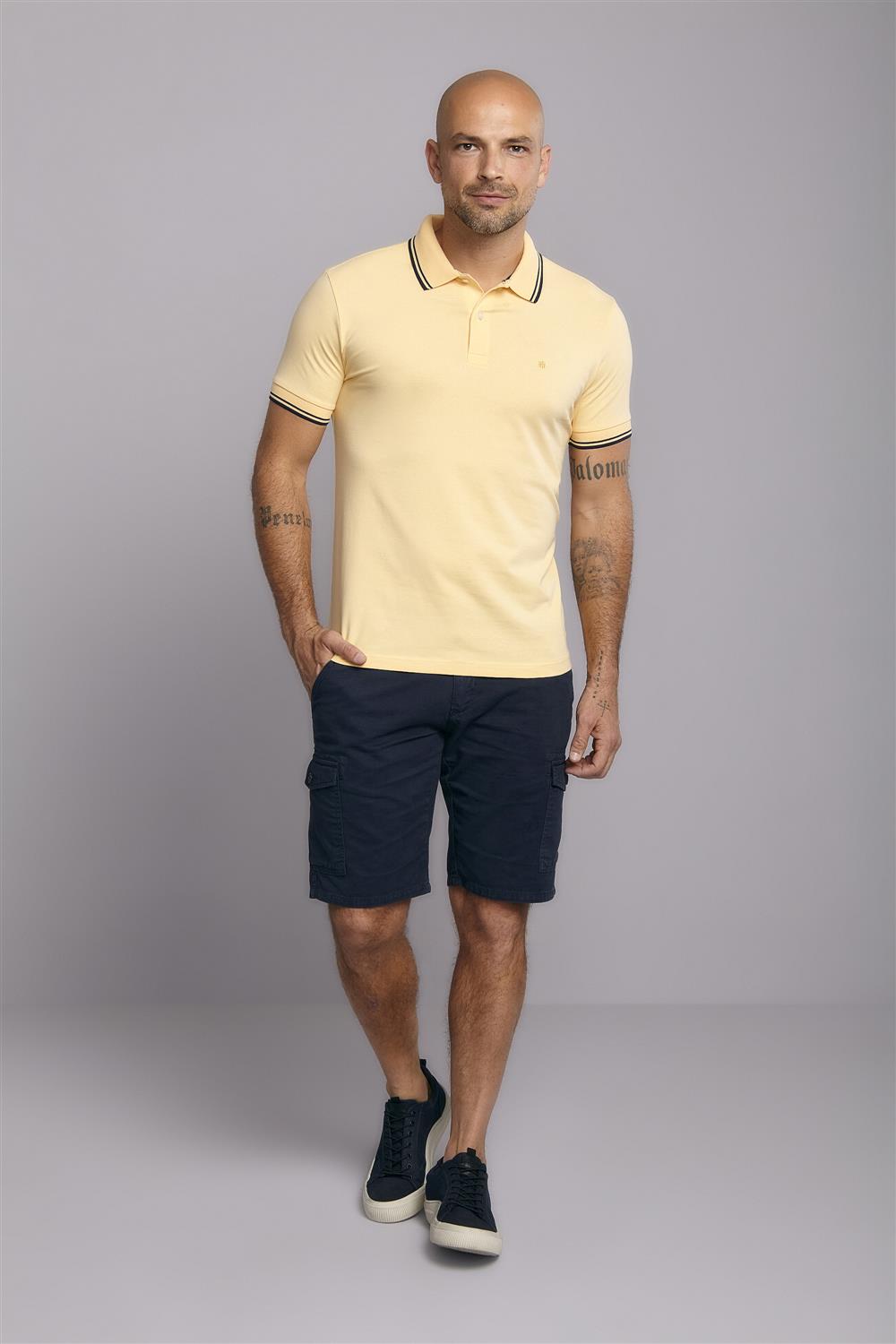 Polo Manga Curta Malha Básica Slim Fit