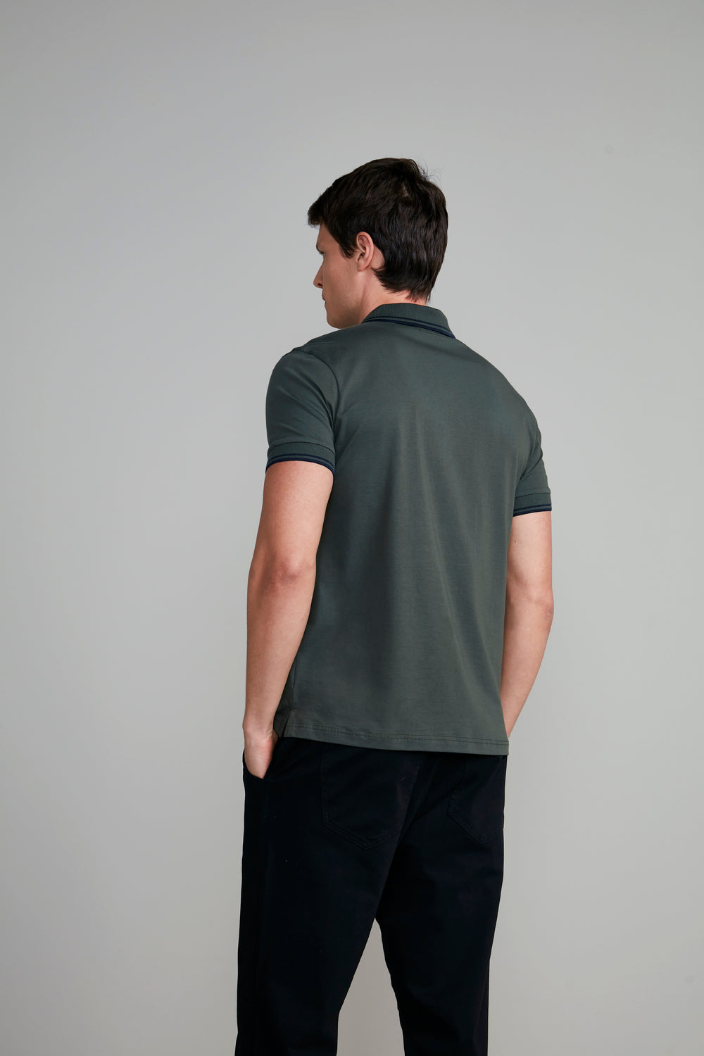 Polo Manga Curta Malha Básica Slim Fit