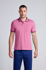 Polo Manga Curta Malha Básica Slim Fit - Rosa