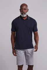 Polo Manga Curta Comfort Malha Básica - Azul Marinho