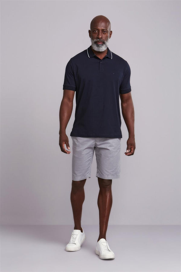 Camisa Polo Básica Malha Premium Comfort - Azul Marinho