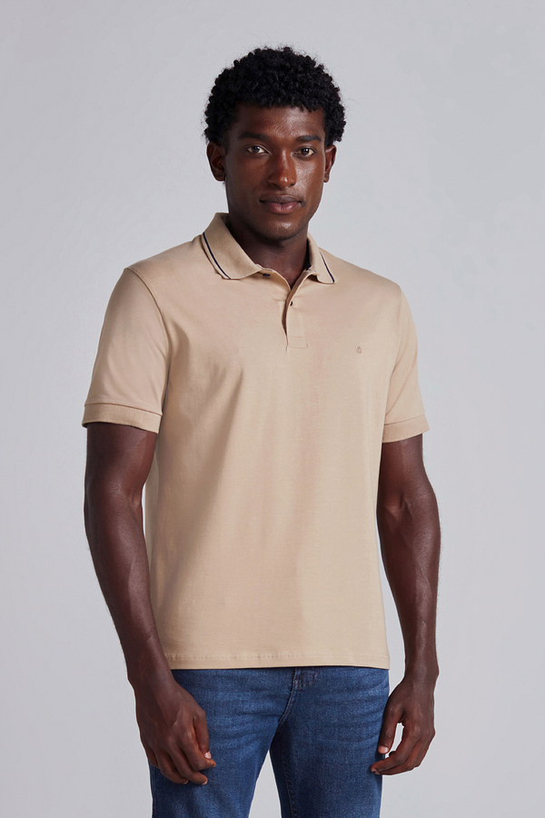 Camisa Polo Básica Malha Premium Comfort - Marrom