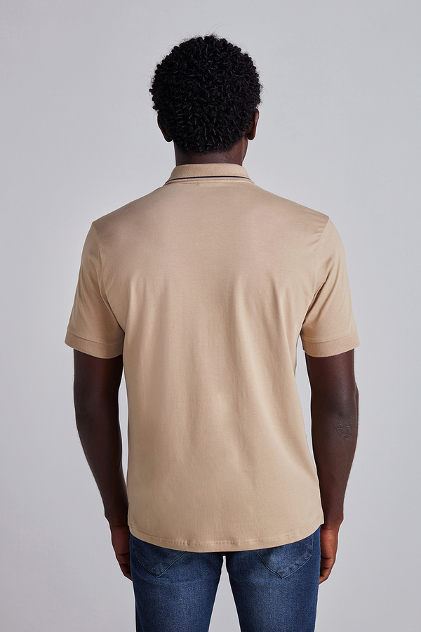 Camisa Polo Básica Malha Premium Comfort - Marrom