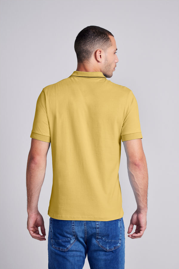 Camisa Polo Básica Malha Premium Comfort - Amarelo