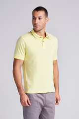 Polo Manga Curta Comfort Malha Básica - Amarelo Manteiga