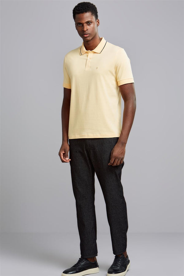 Camisa Polo Básica Malha Premium Comfort - Amarelo