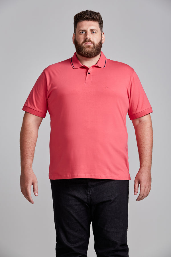 Camisa Polo Básica Malha Premium Comfort - Laranja