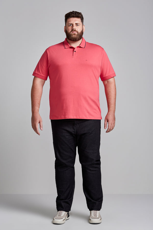 Camisa Polo Básica Malha Premium Comfort - Laranja