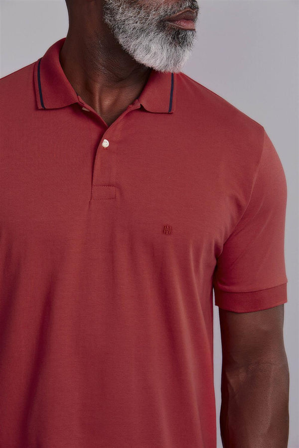 Polo Manga Curta Comfort Malha Básica - Vermelho