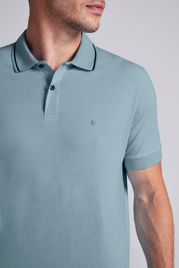 Polo Manga Curta Comfort Malha Básica - Verde Cedro