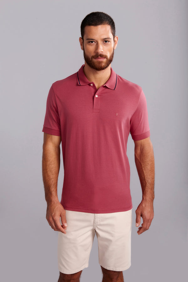 Polo Manga Curta Comfort Malha Básica - Roxo