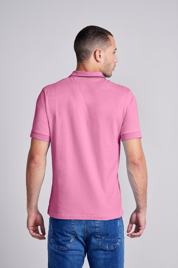 Camisa Polo Básica Malha Premium Comfort - Rosa